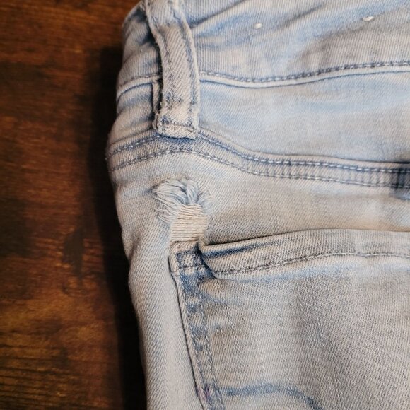 American Eagle Jeans 2s Jegging Next Level Stretch Hi Rise Light Wash Ripped - Picture 7 of 13